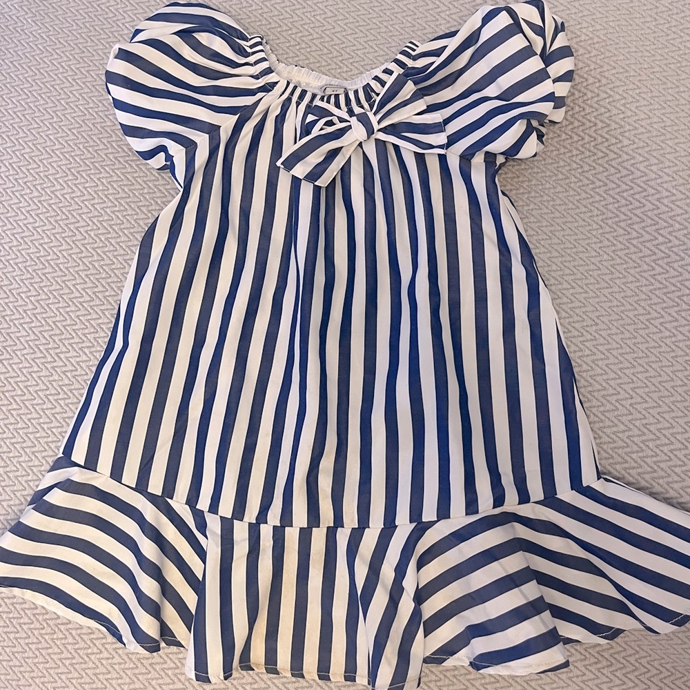 Size 4T Habitual Blue and White Striped Dress